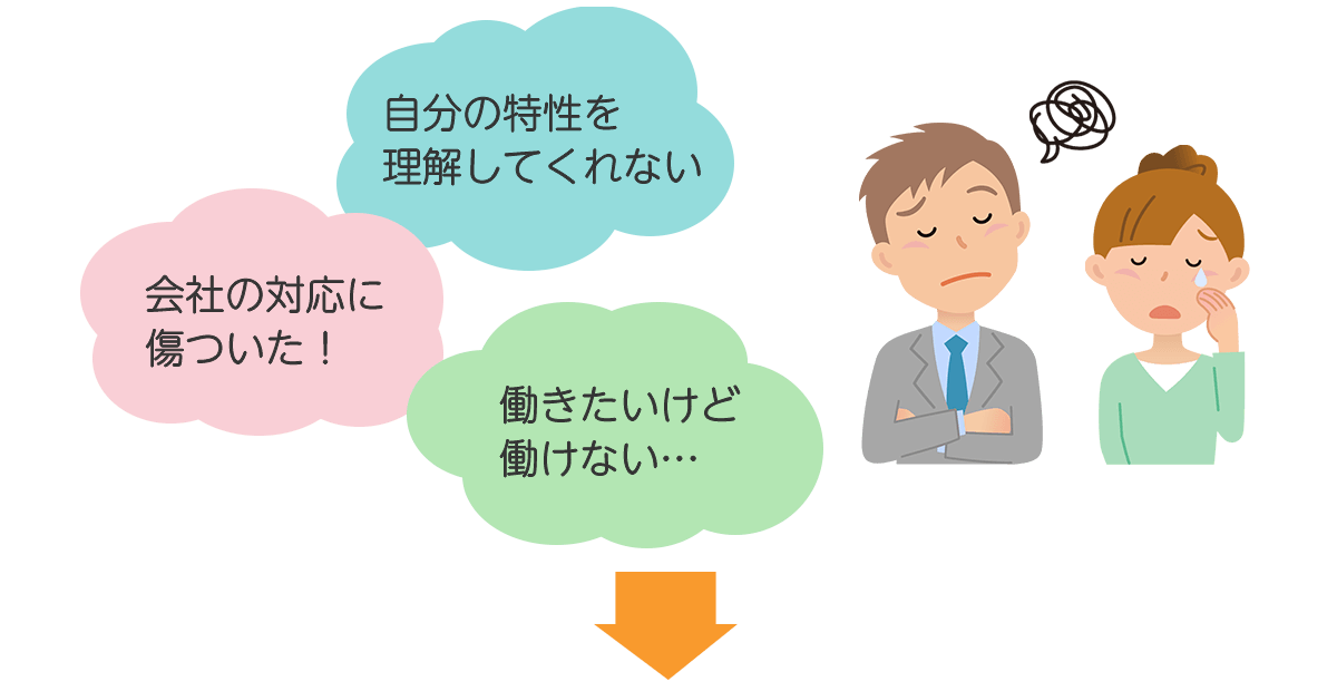 自分の特性を理解してくれない、会社の対応に傷ついた、働きたいけど働けない